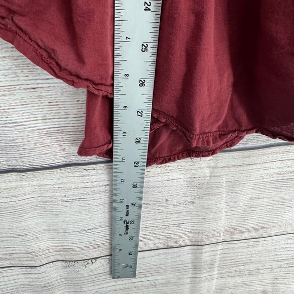 We the Free People Oversized Waterfall Blouse Womens Small Wine Red Boxy Flowy - Picture 9 of 9